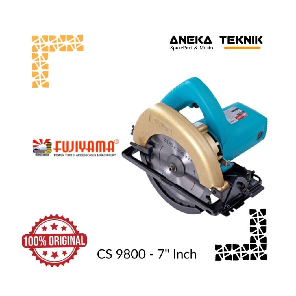 Aneka Teknik - Mesin Circular Saw Fujiyama CS 9800 / Mesin Pemotong Dan Belah Kayu 7" Inch Asli & Be