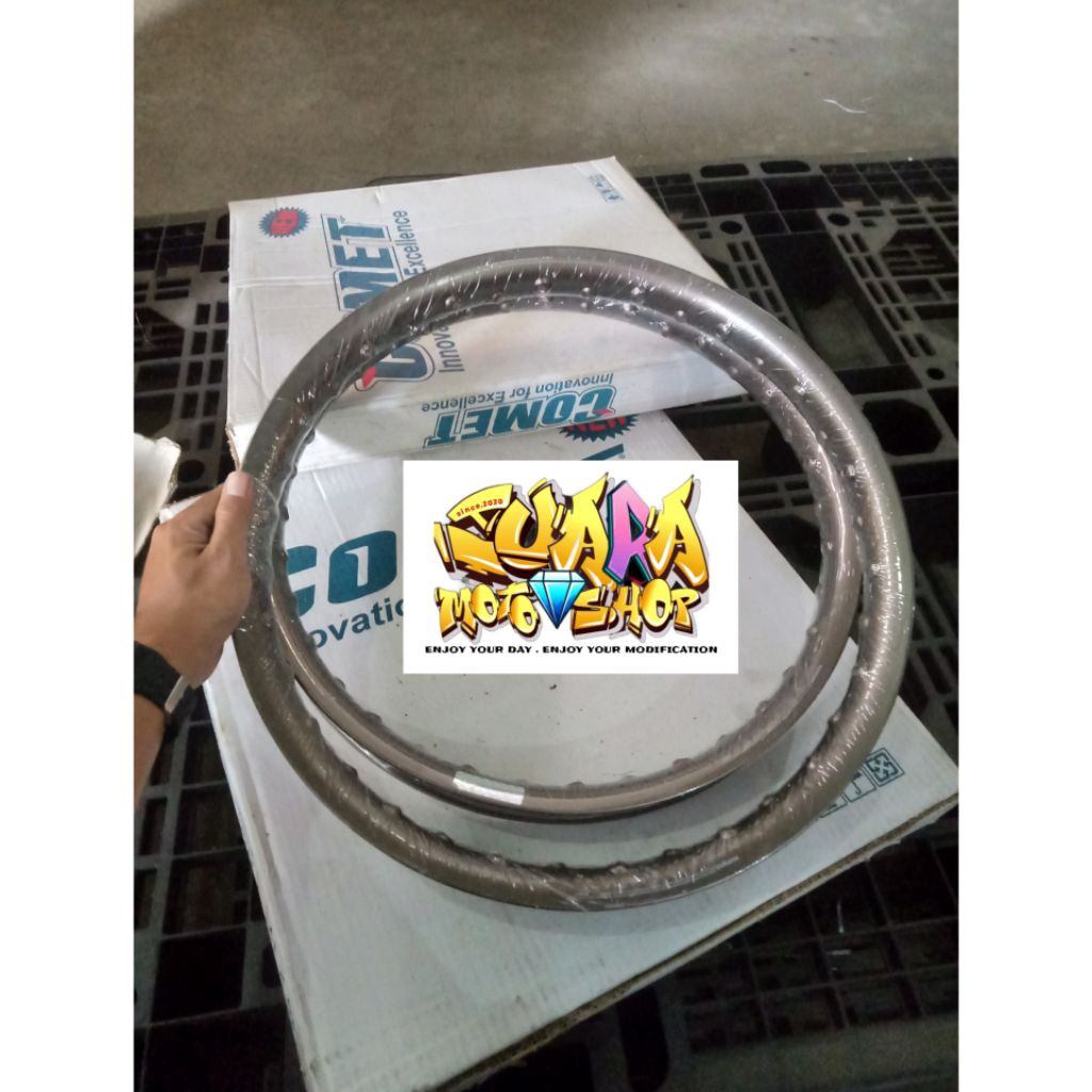 Pelek velg jari jari comet ring 17 ukuran 140 160 u shape brown silver gold hijau