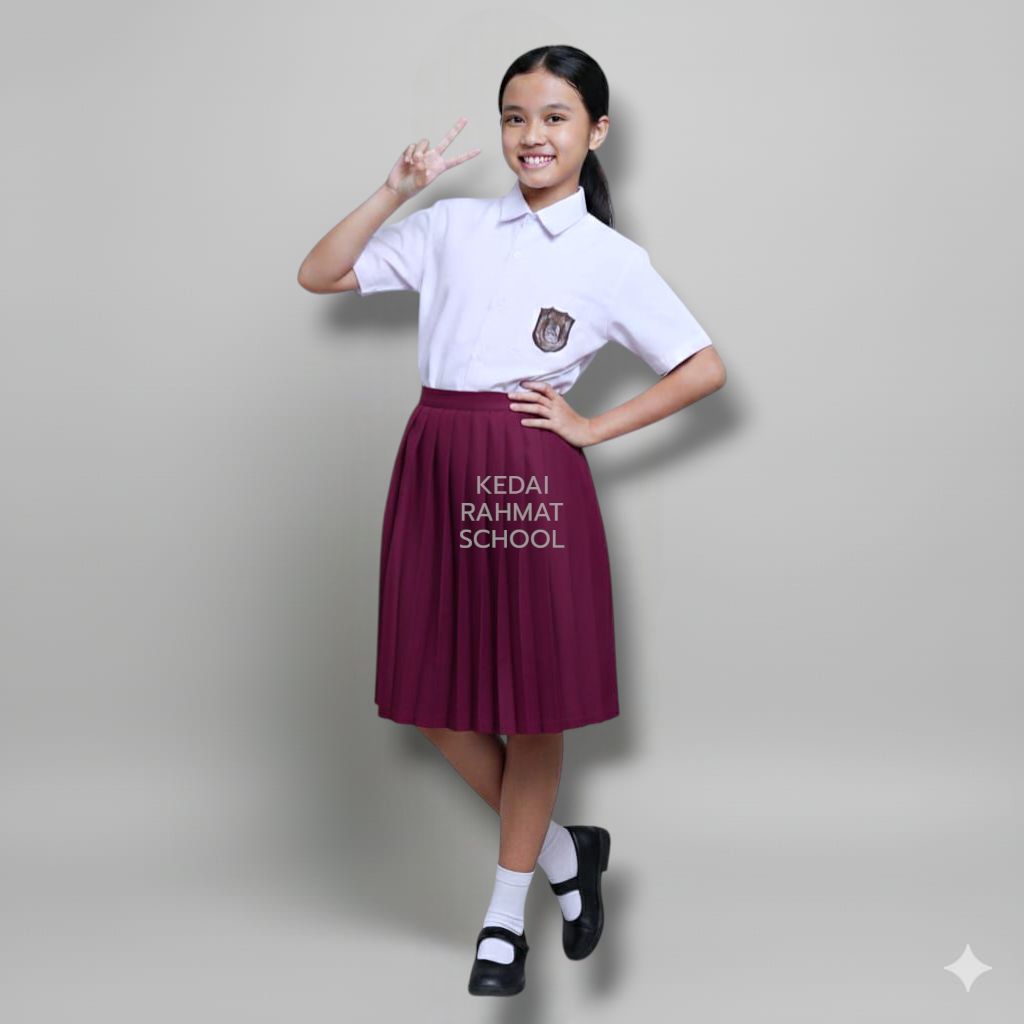 Setelan Seragam Sekolah SD Merah Putih Pendek Anak Perempuan Merk Martin Bahan Premium