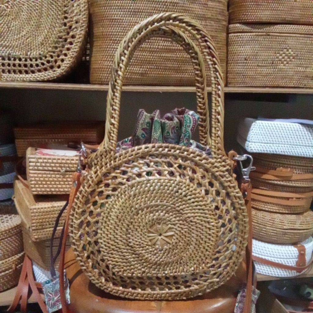 TAS ROTAN MATAHARI KECIL / TAS MATAHARI KECIL FULL ATTE