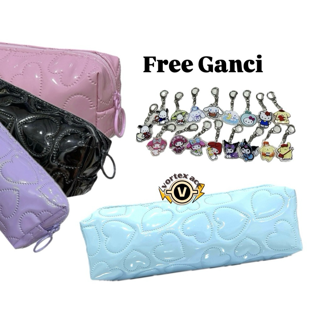 

Kotak Pensil Love Pattern Glossy // Pencil Case Glossy Love Pattern Free Ganci Serbaguna Multifungsi SB-14