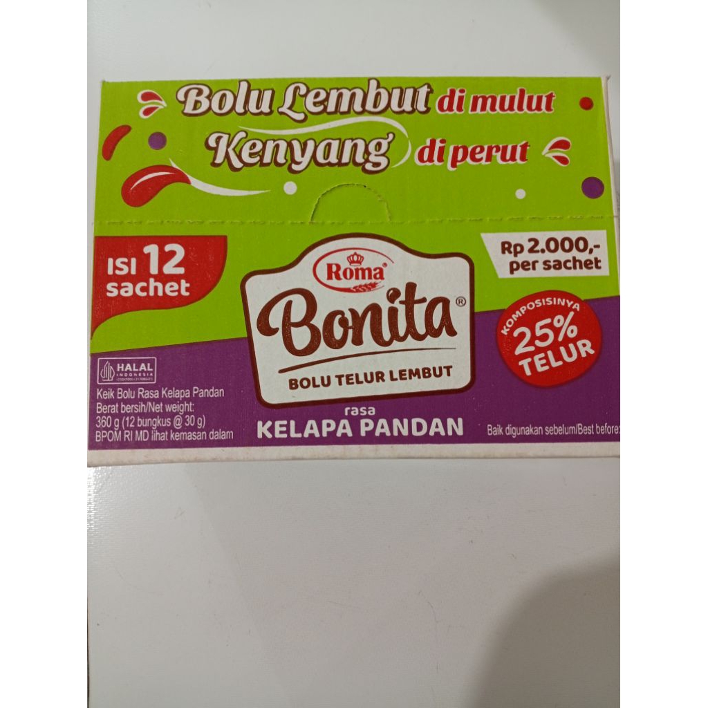 

Roma Bonita Kelapa Pandan 360G Isi 12