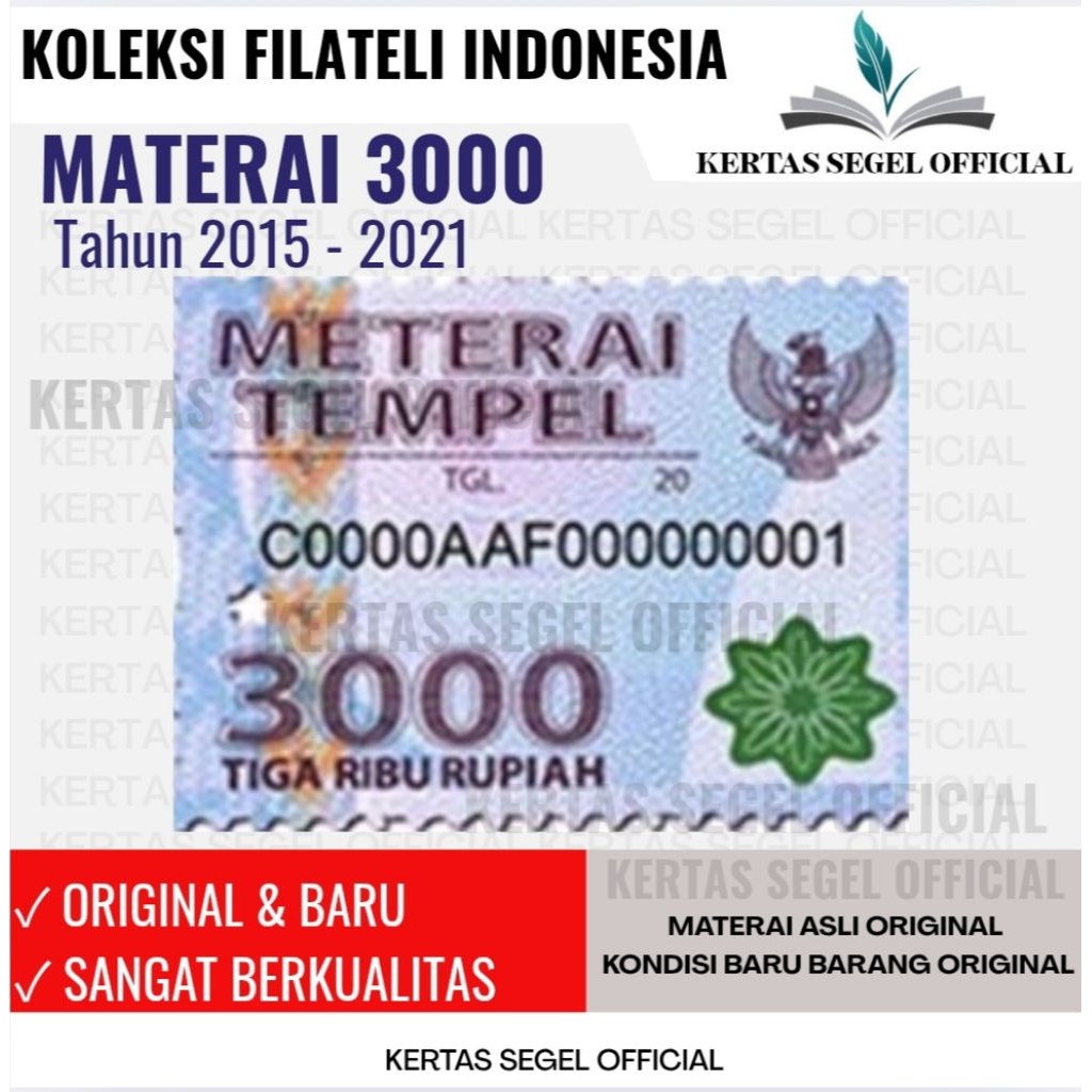 MATERAI 6000 TAHUN 2015 2016 2017 2018 2019 2020 2021 ORIGINAL