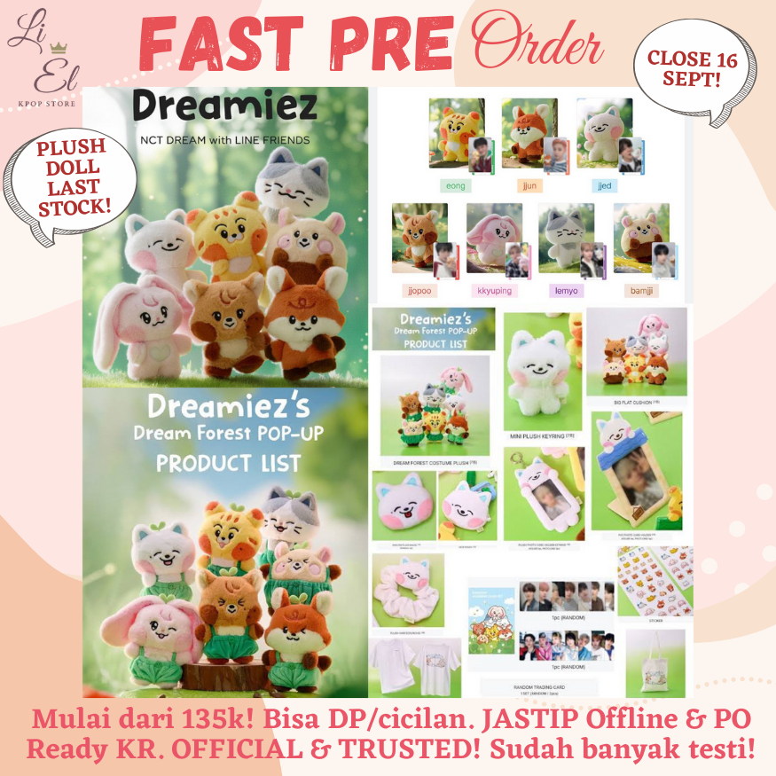 Official NCT Dream's DREAMIEZ x LINE FRIENDS - PLUSH DOLL & DREAM FOREST POP UP MD (plush keyring, p