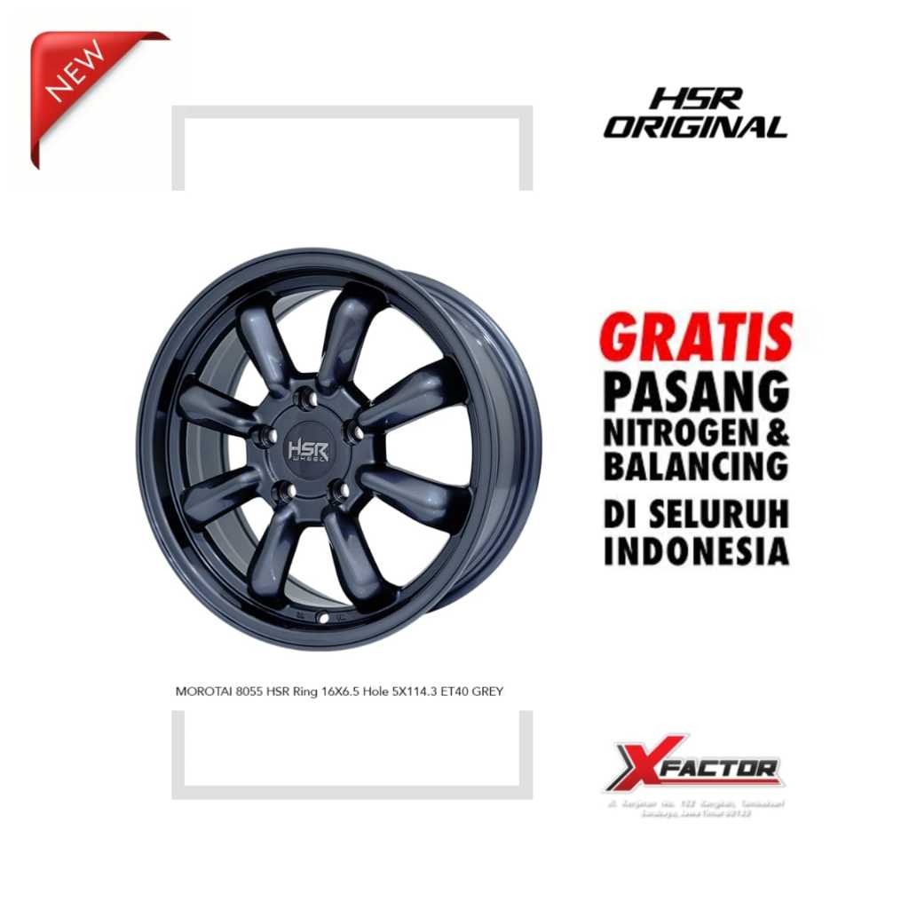VELG R16 HSR MOROTAI HSR  R16X6.5 H 5X114,3 ET40 GREY