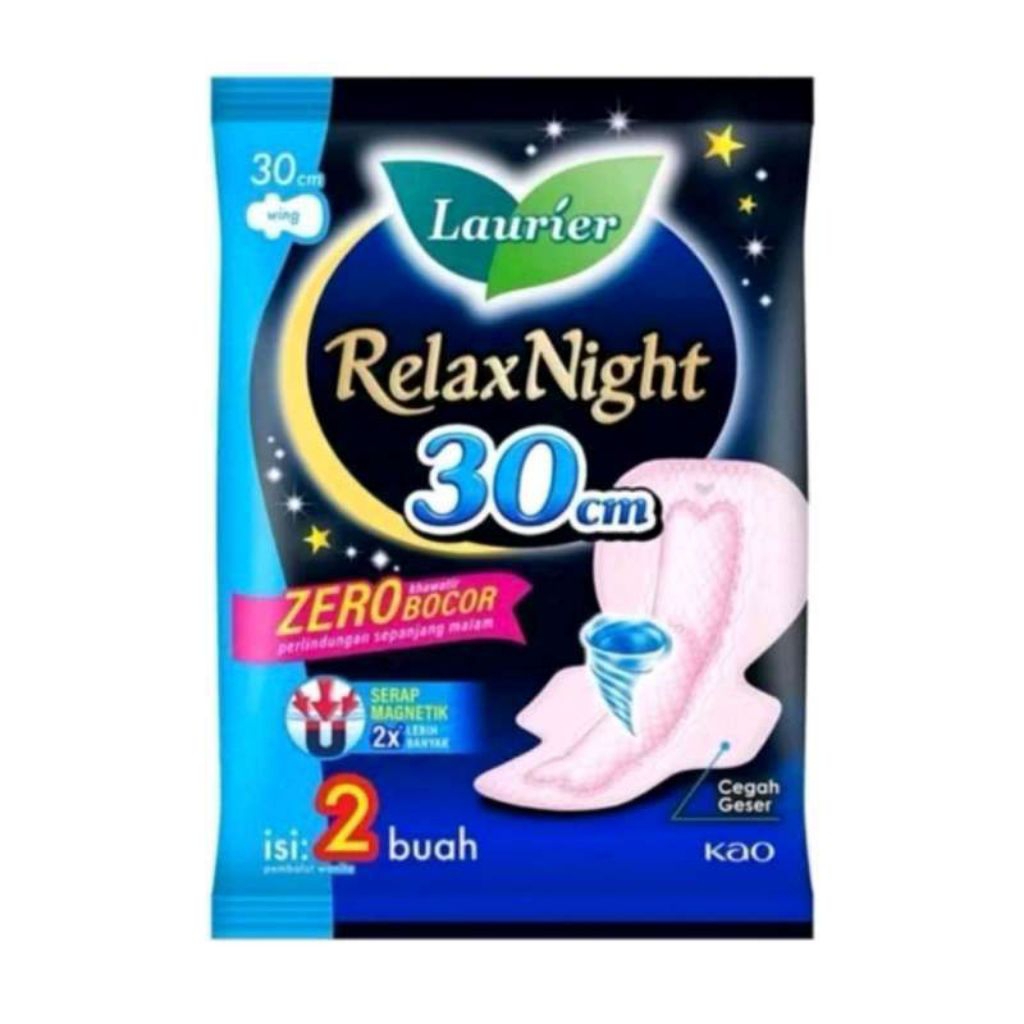 (1 Renceng) Pembalut Laurier Relax Night 30cm Isi 10 Pcs