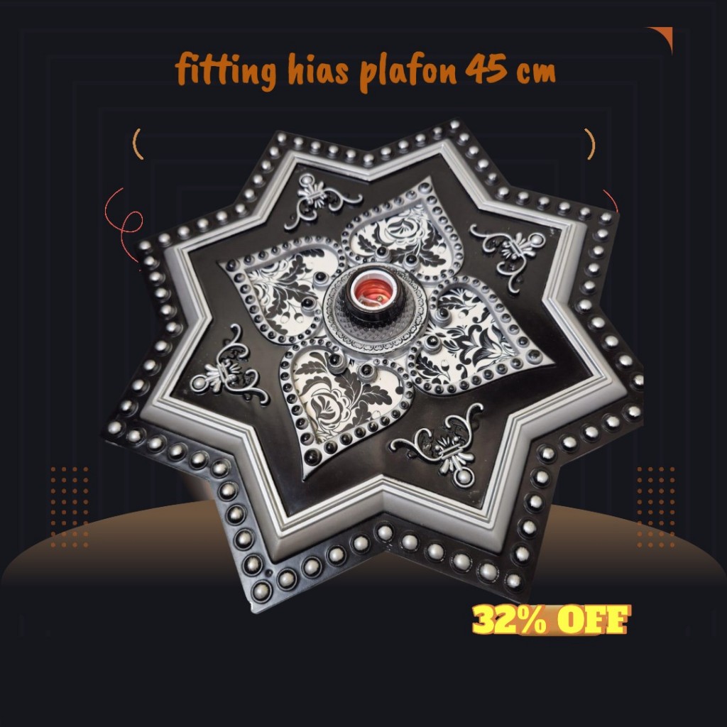 Fitting Hias Plafon Ornamen 45cm-Fitting Besar-Fitting Lampu Besar 45cm // Fitting Hias Plafon/vicon