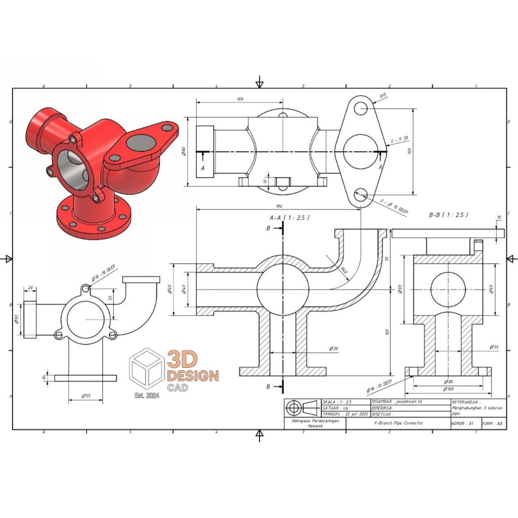 Jasa Desain Teknik Mesin & Manufaktur (Inventor, Solidworks, AutoCAD)