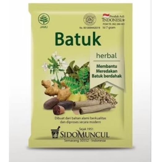 

Jamu Batuk Sido Muncul Kemasan 1pack isi 10sachet