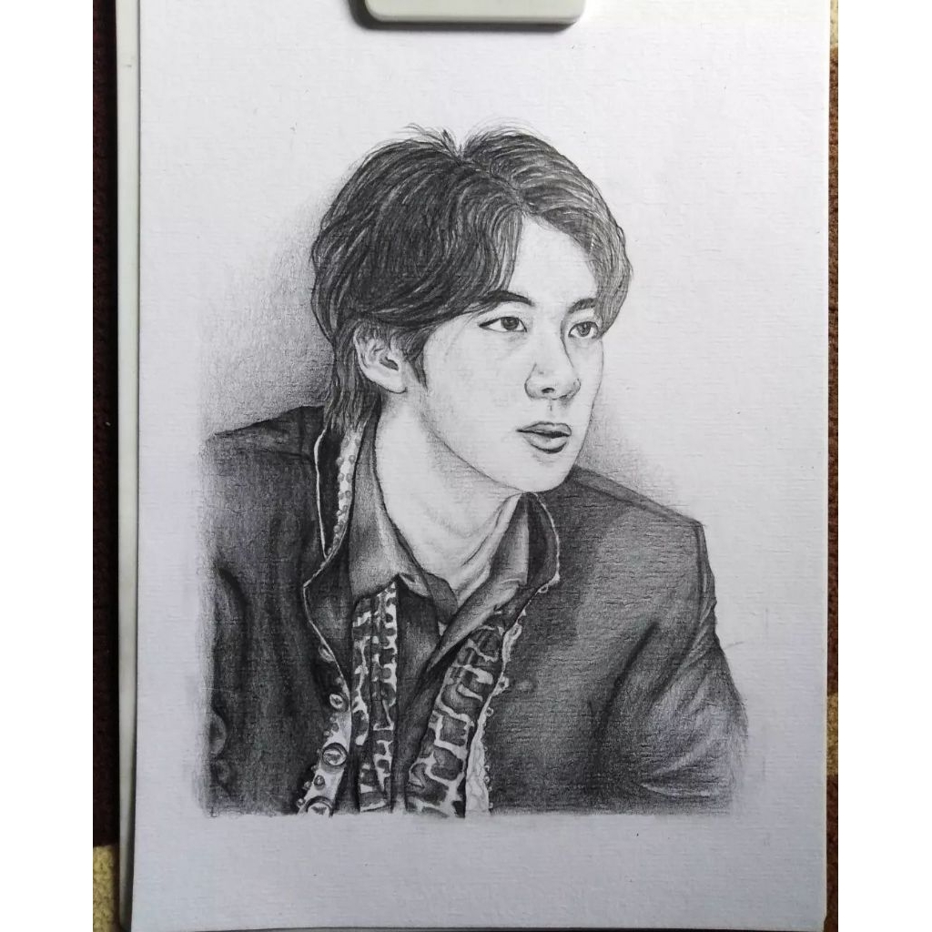 Lukis dan Sketsa Wajah Hitam Putih Pensil A4