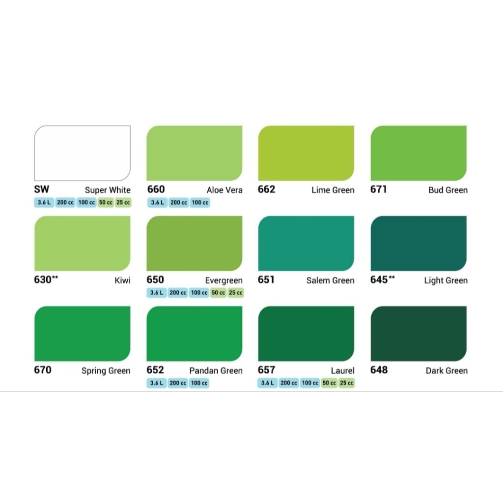 Cat Kayu dan Besi AVIAN 1KG (Variasi Hijau)