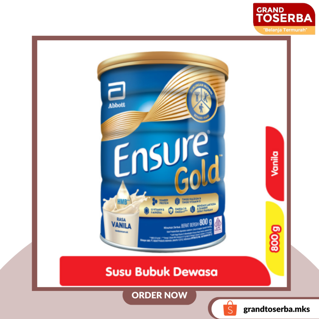 

SUSU ENSURE GOLD VANILA 800GR