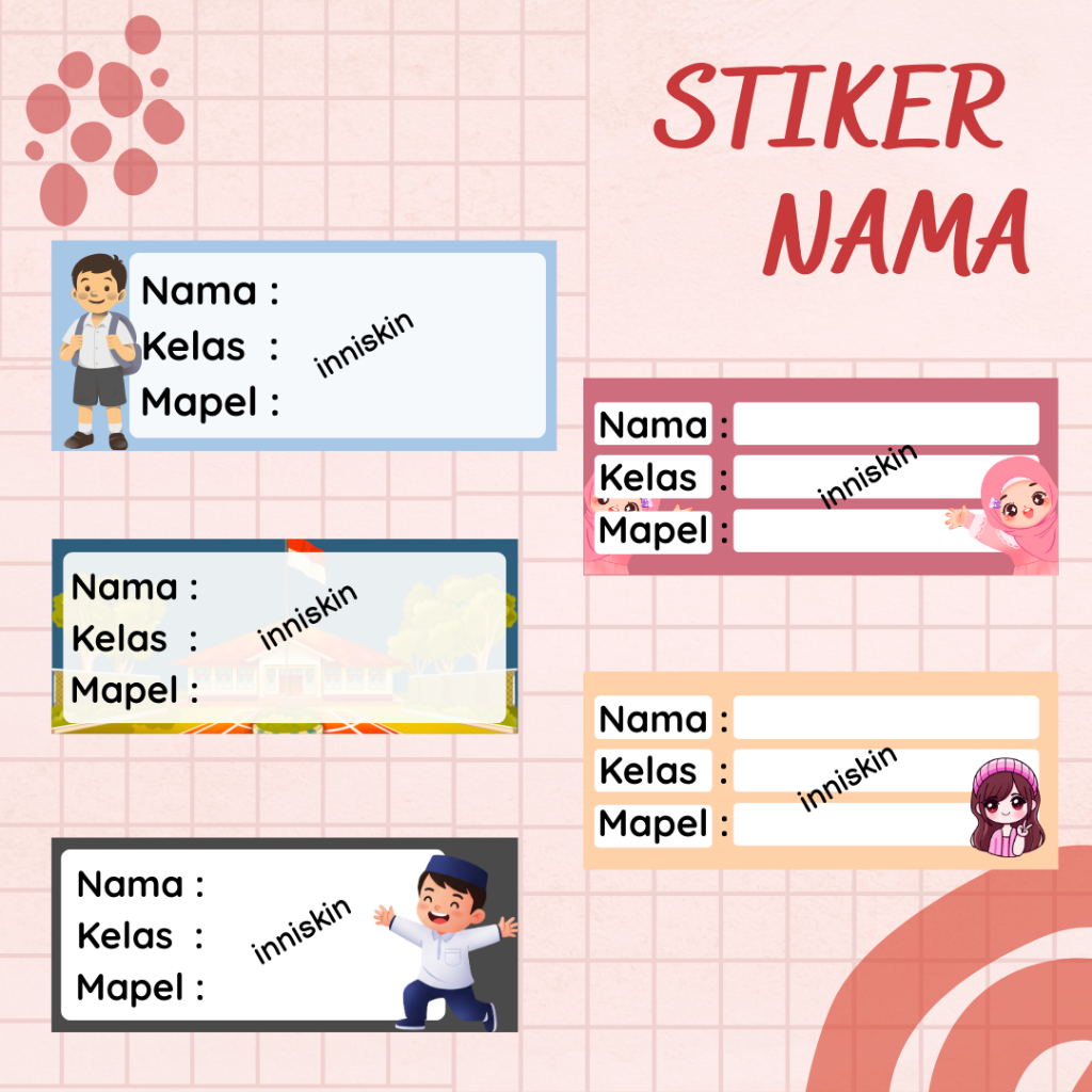

Stiker Nama Anak Anak / Stiker Nama Sekolah / Stiker Nama Buku / Stiker Buku