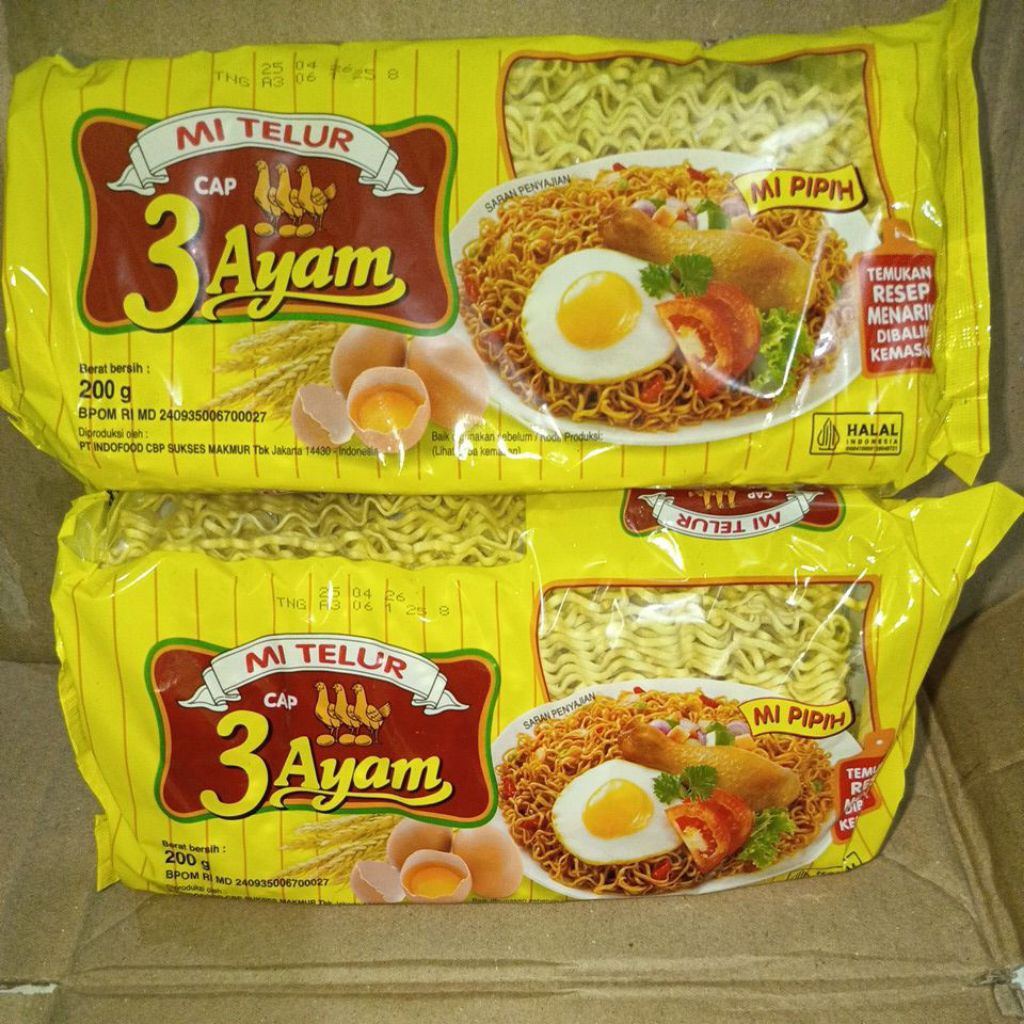 

Mie Telur Cap 3 Ayam 200gr