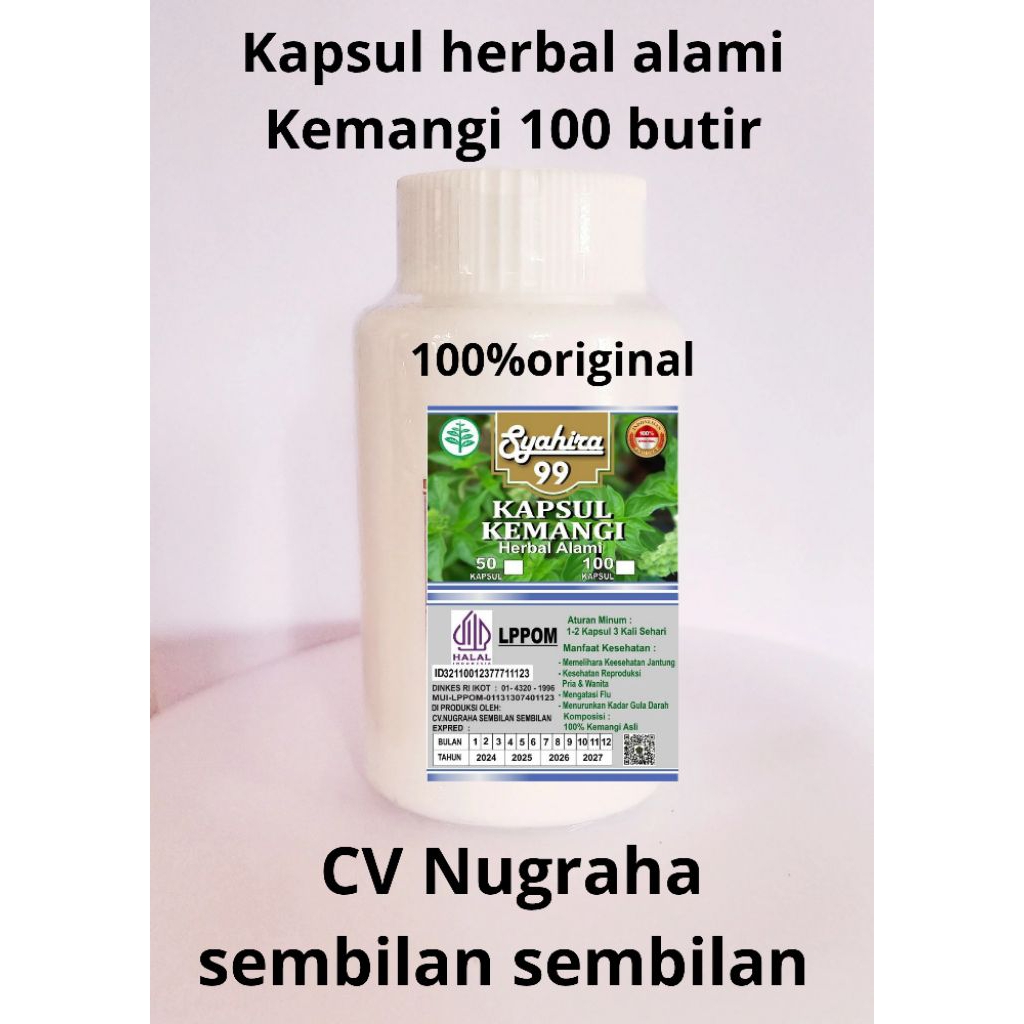 

KAPSUL HERBAL ALAMI KEMANGI ISI 100 BUTIR KEMASAN BOTOL PUTIH