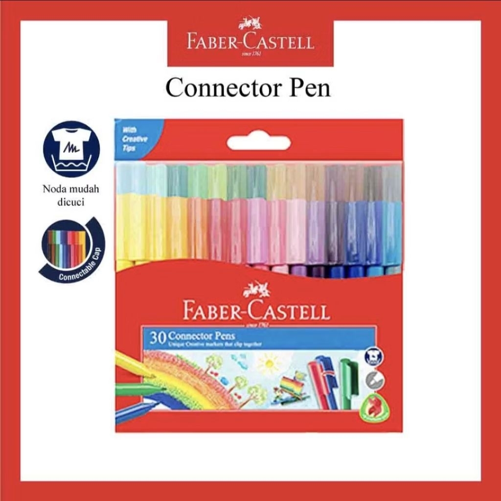 

Faber-Castell Connector Pen 30 Warna / Spidol 30 warna Faber-Castell