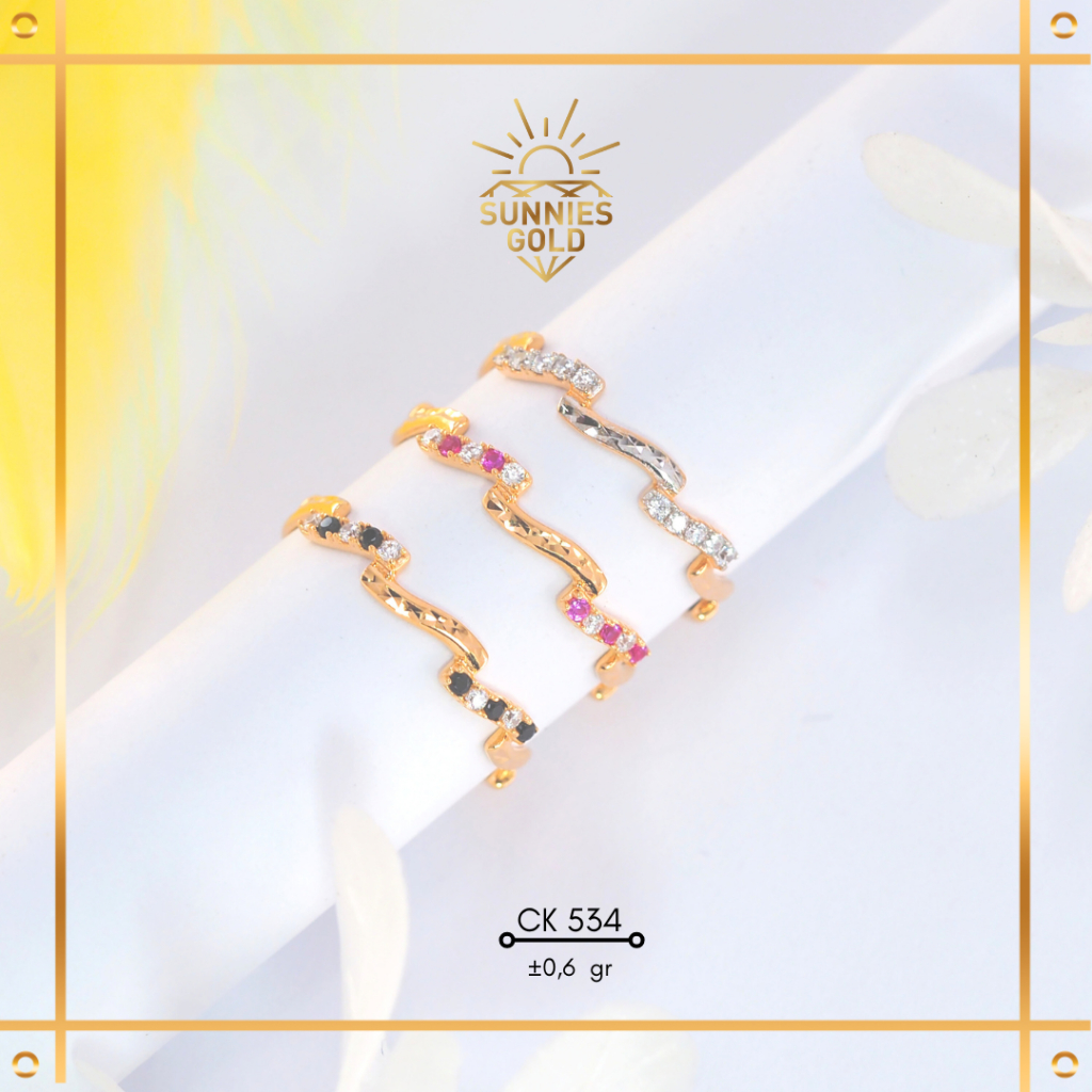 CINCIN EMAS ASLI KADAR 6K DAN 8K CINCIN PETIR SIMPLE KOREAN STYLE - CK 534
