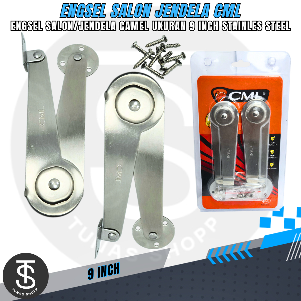 Engsel Salon / Engsel Jendela 9" CML / Engsel Jendela Stainless Steel Kuat Tahan Lama Anti Karat CML
