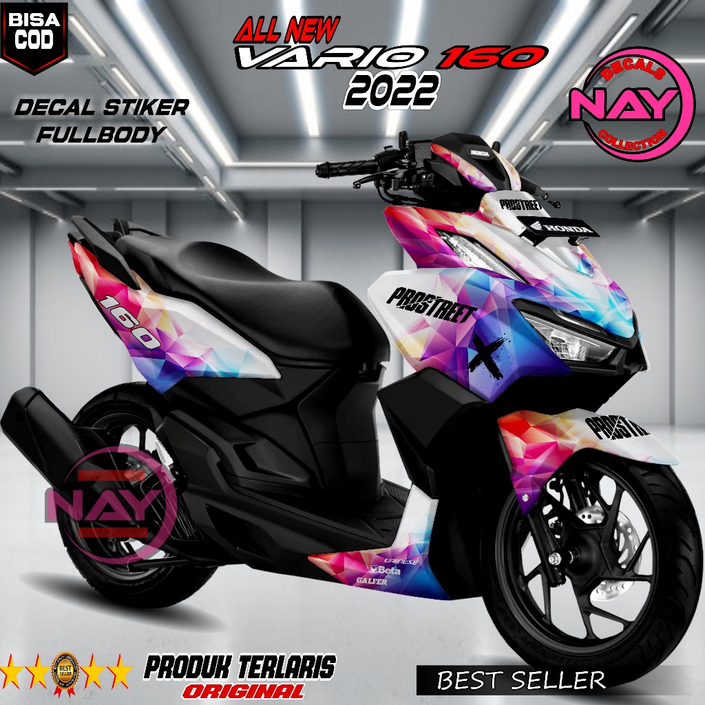 Stiker Decal Vario 160 Abstrak NDC330/Variasi Skotlet Motor Vario 160 2022 Fullbody Tahan Lama