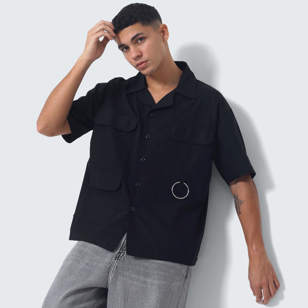 MUZCA Workshirt Canvas Boxy Black