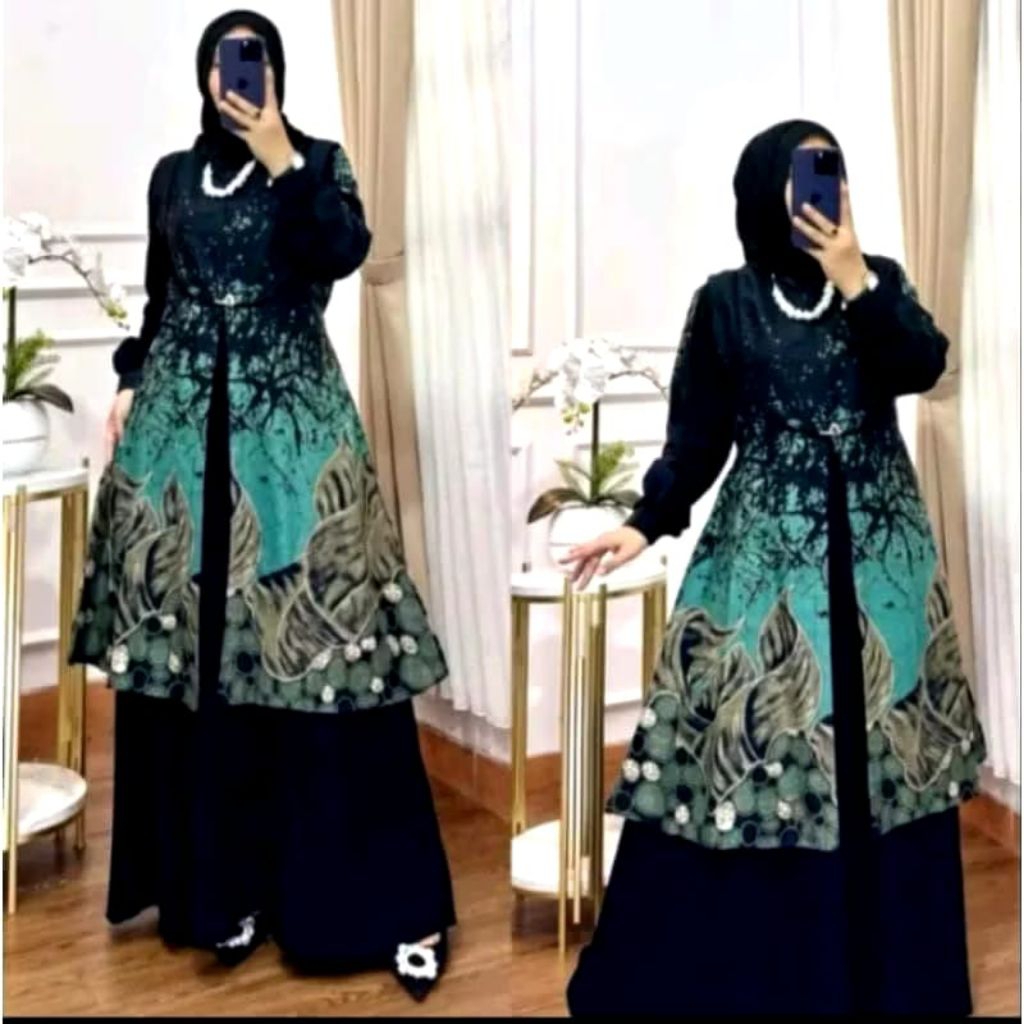 Gamis Kombinasi polos
