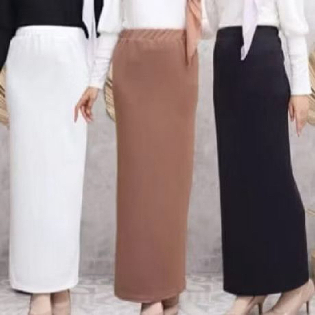 Rok Span Knitted / rok span tanpa belahan / rok span skirt hitam / rok span scuba