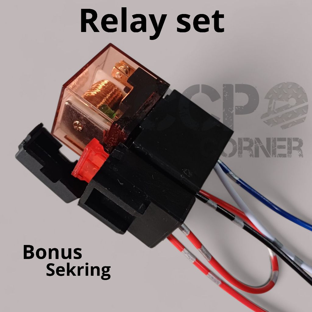 RELAY SET KLAKSON SOKET SOCKET + FUSE BOX RELAY TRASPARAN,relay set biled lampu led relay klakson mo