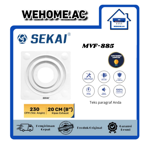 Exhaust Fan Sekai MVF-885 Hexos Plafon 8 Inch