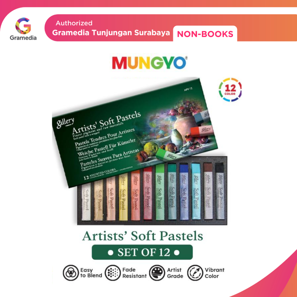 

Gramedia Tunjungan : Mungyo Gallery Artists Soft Pastel Set Crayon Krayon Lembut - SET 12
