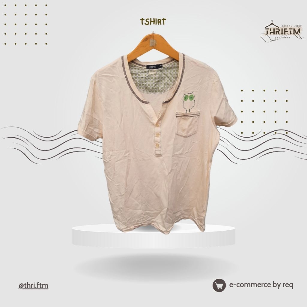 T-shirt Owl on Pocket by Edwin