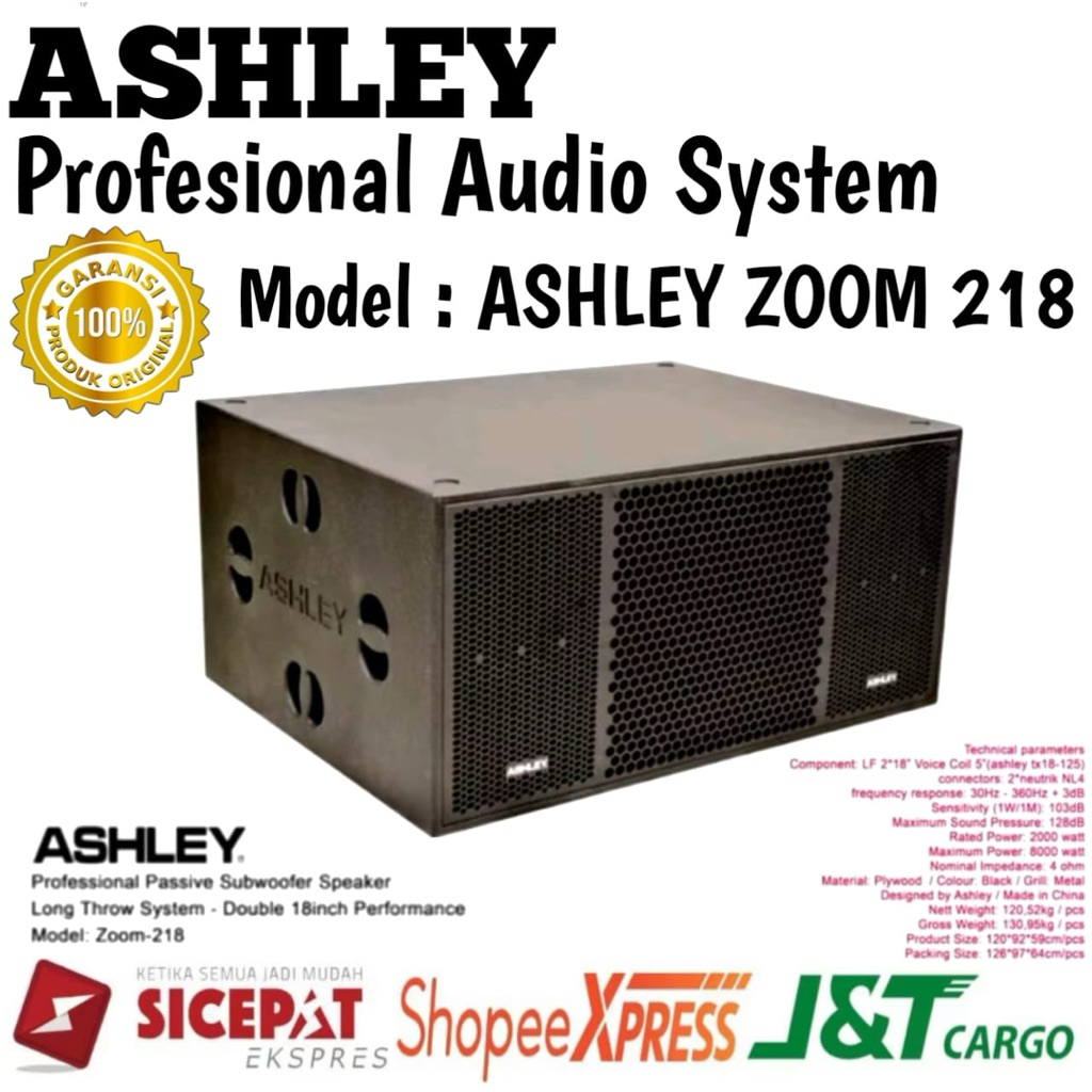 Subwoofer Pasif Ashley Zoom 218 Original Subwoofer Pasif Ashley 2x18inch