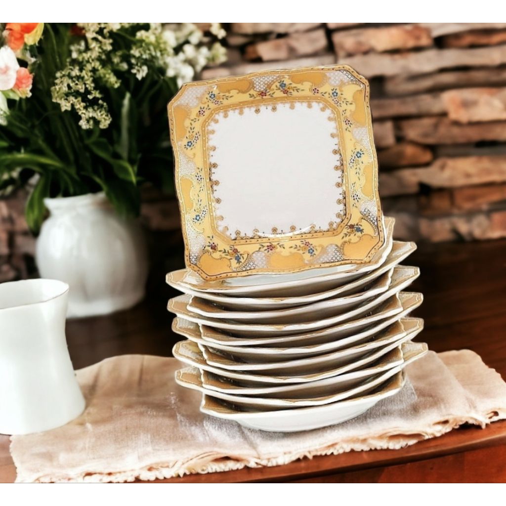 Piring kue VICENZA 1 Lusin plate B423 Camelia Desain Ergonomis dan anggun, berfungsi sebagai tempat 