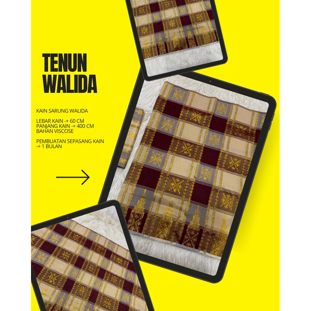 Kain Sarung Tenun Khas “Bugis” (Tenun Walida) Sepasang/Couple/2 sarung