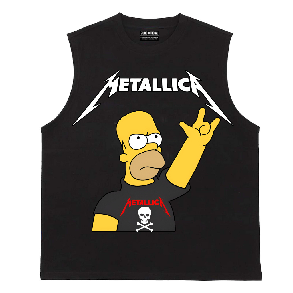 THE GETOOXS T-Shirt Singlet Lekbong Pria Metallica The Simpsons Tanktop man Bahan 24s Combed