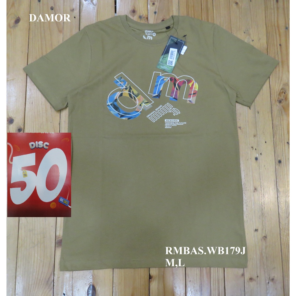 DISCOUNT 50% KAOS OBLONG PRIA SLIMFIT BRAND ORI MEREK DAMOR ART : RMBAS.WB179J  PRICE Rp.231.900