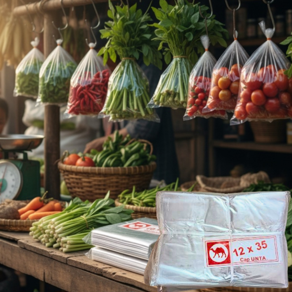 Plastik PP Tipis 12x35 | Plastik PP Tahu Tempe Sayur Teri Kerupuk | Unta Merah | Plastik Tahu