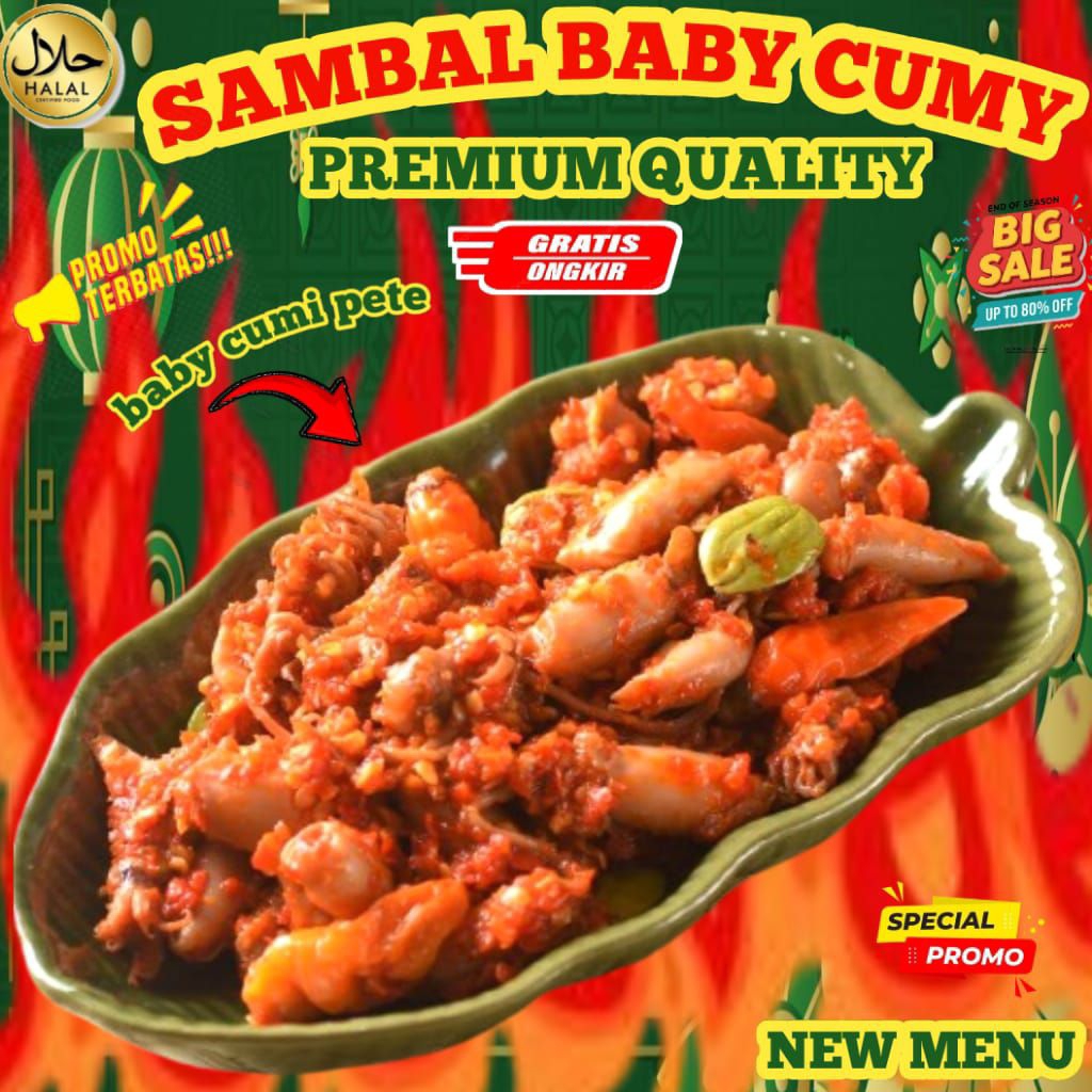 

PROMO SPESIAL SAMBEL BABY CUMI YUMMY POTONG EXTRA NIKMAT HALAL 150GR TANPA PENGAWET