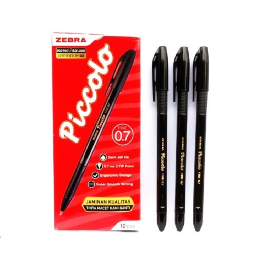 

Bolpoint Pulpen zebra Piccolo Black Per pak Isi 12 pcs