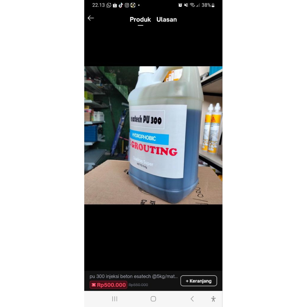 pu grouting 300pu injeksi 5 kg