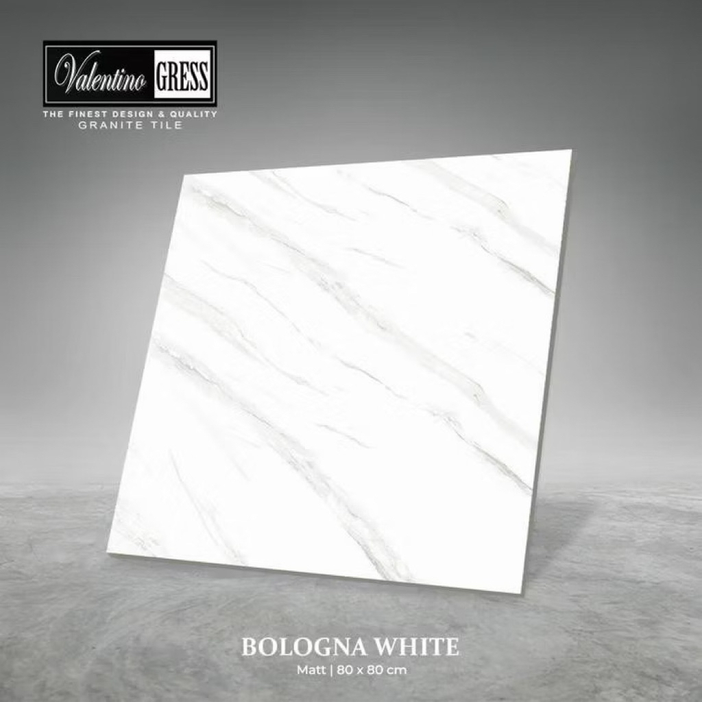 Granit 80x80 Valentino Gress Bologna White | Matt