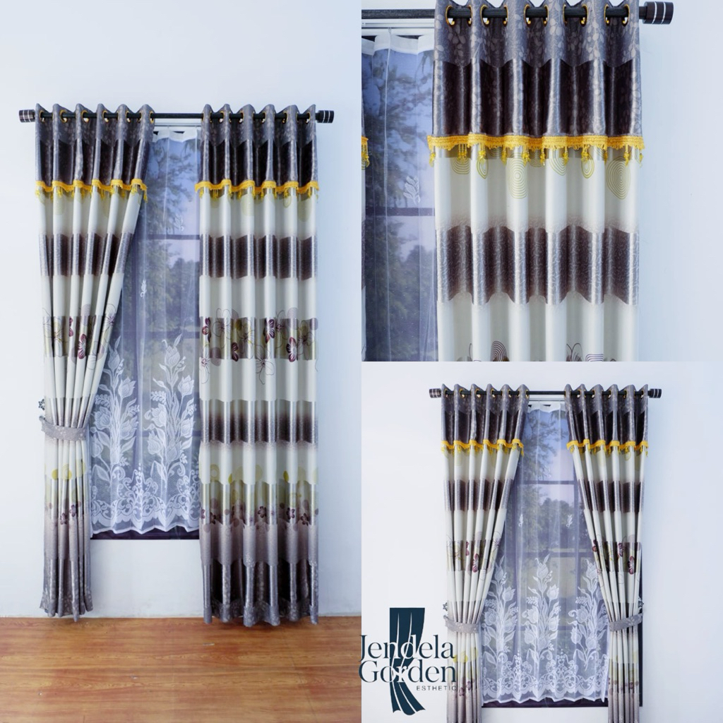 Gorden jendela dan pintu model poni tempel mewah terbaru