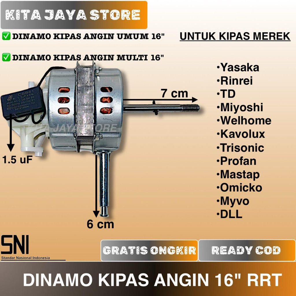 Dinamo Motor Kipas Angin 16inch Umum/Universal Dinamo Kipas Angin Berdiri/Duduk/Dinding