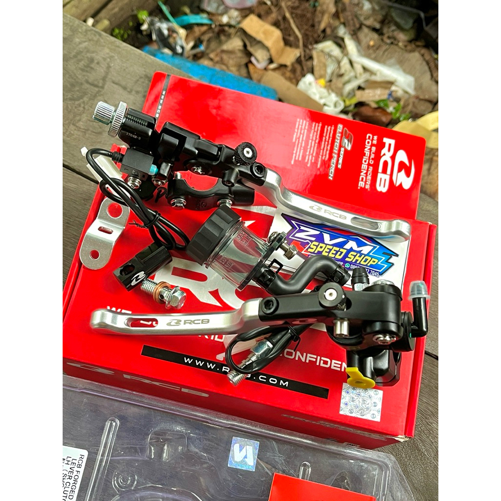 Set Kanan Master Rem 14mm RCB S1 Facelift Kiri S2 Kopling / Rem Tuas Silver