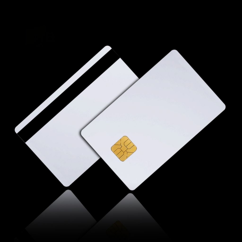 Kartu Id Card Sle442 Chip Blank Smart Card Dengan Strip Magnetik Hico 3track