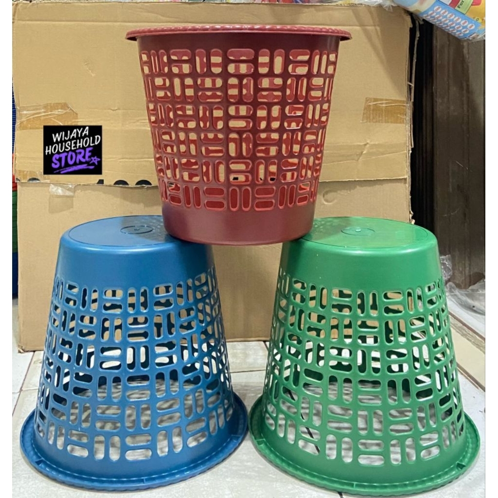 Tempat Sampah / Tempat Sampah Bulat / Tempat Sampah Warna / Tempat Sampah Besar / Tempat Sampah Oliv