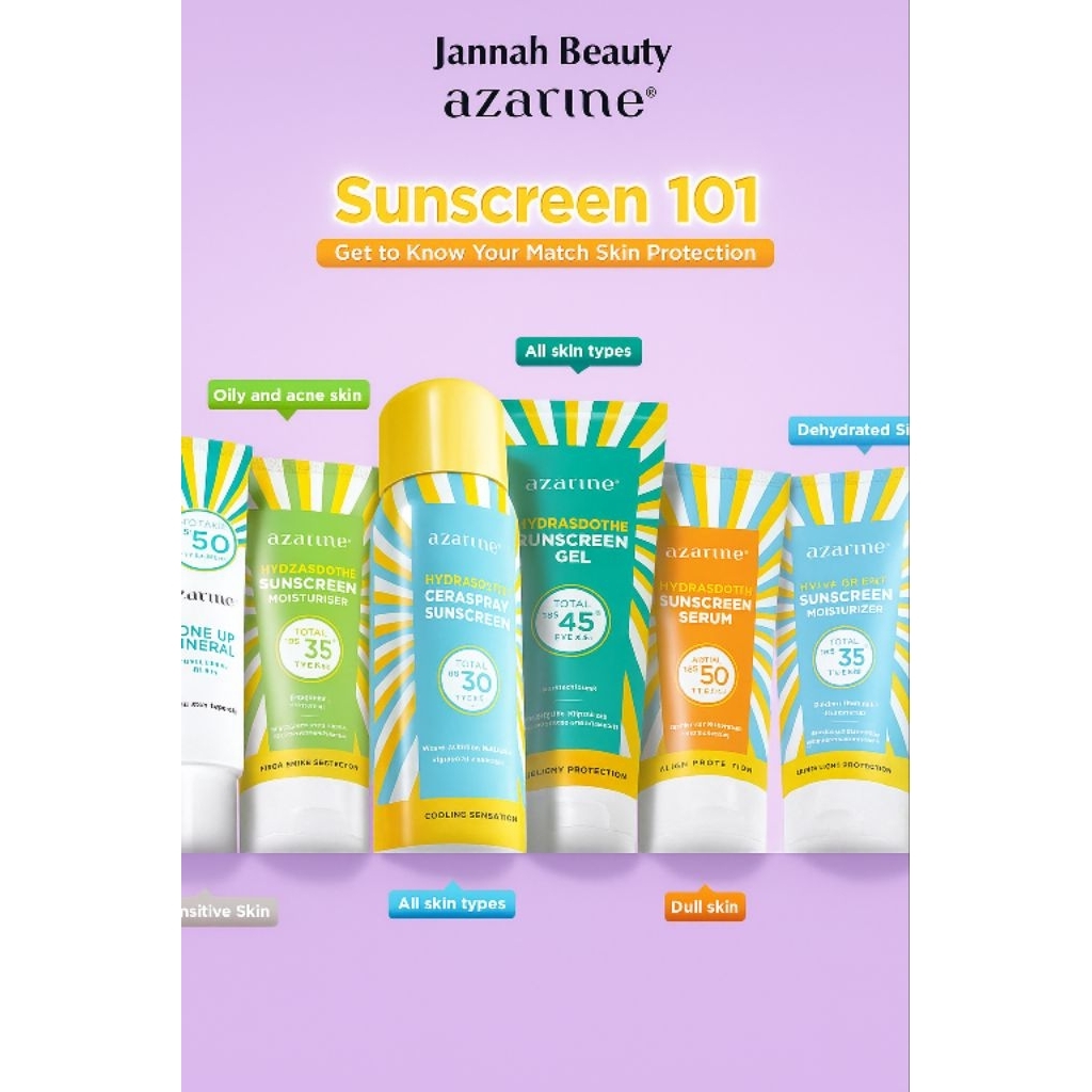 AZARINE Sunscreen Series//Sunscreen Azarine//Serum Azarine//Moisturizer Azarine// Toner Azarine