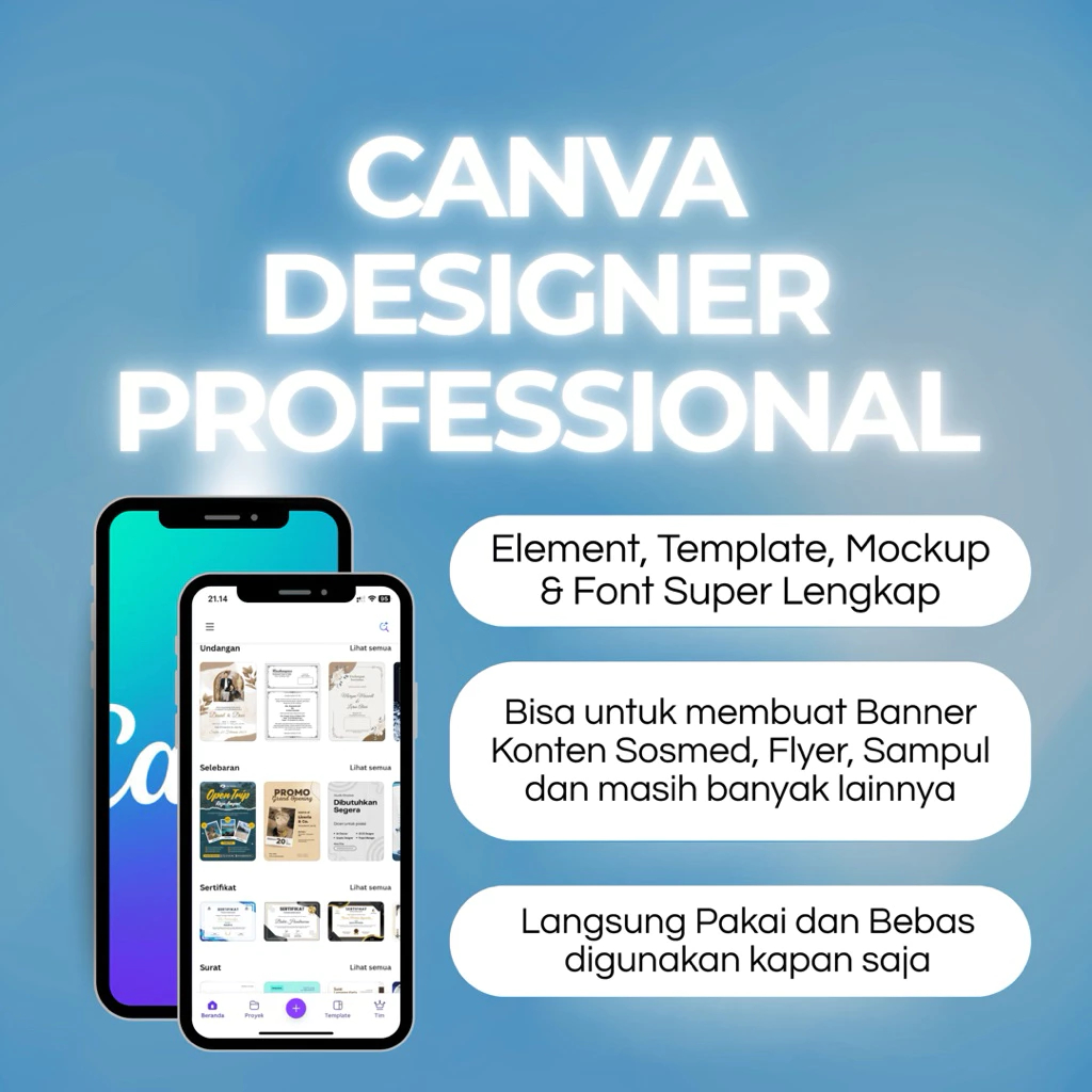 Katalog Canva Designer Professional Lengkap - Konten Sosmed, Banner, Flyer, Spanduk & Presentasi