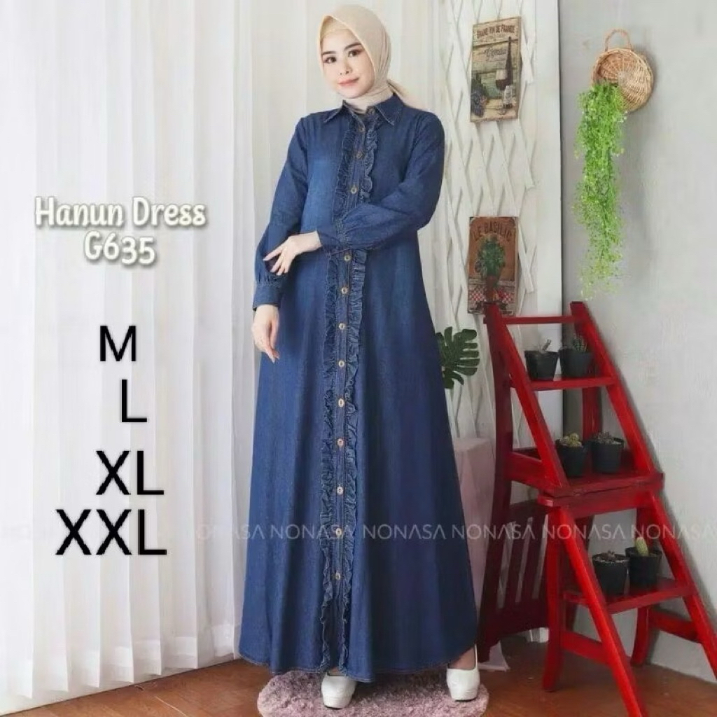 Gamis Jeans Kriwil wanita muslim terbaru Gamis muslim wanita dewasa kekinian Gamis wanita dewasa pol