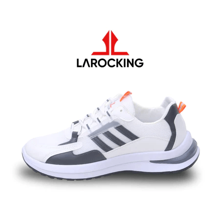 Sepatu Sneakers Larocking Nova - Putih Abu | Sepatu Olahraga Running Gym Pria Wanita