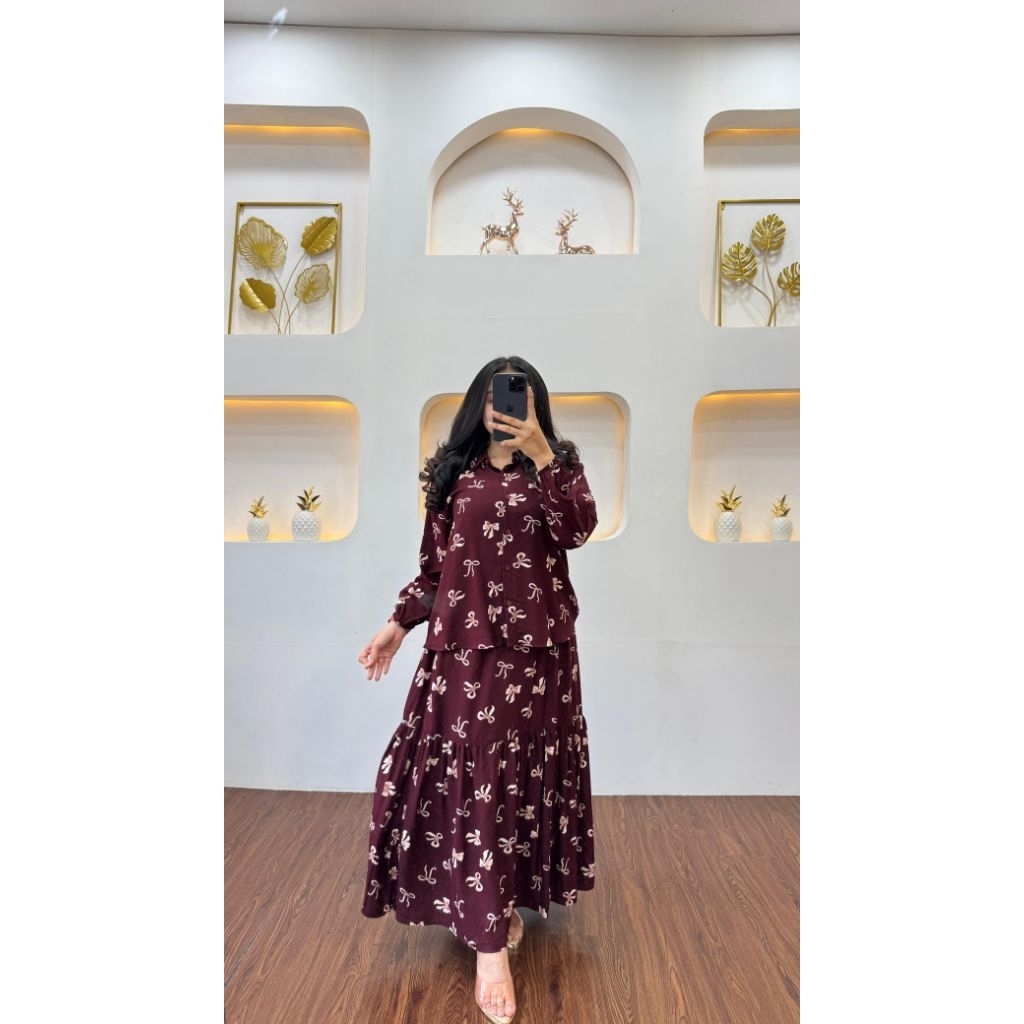 Setelan Rok // Oneset Rok by irda bahan katun Rayon premium